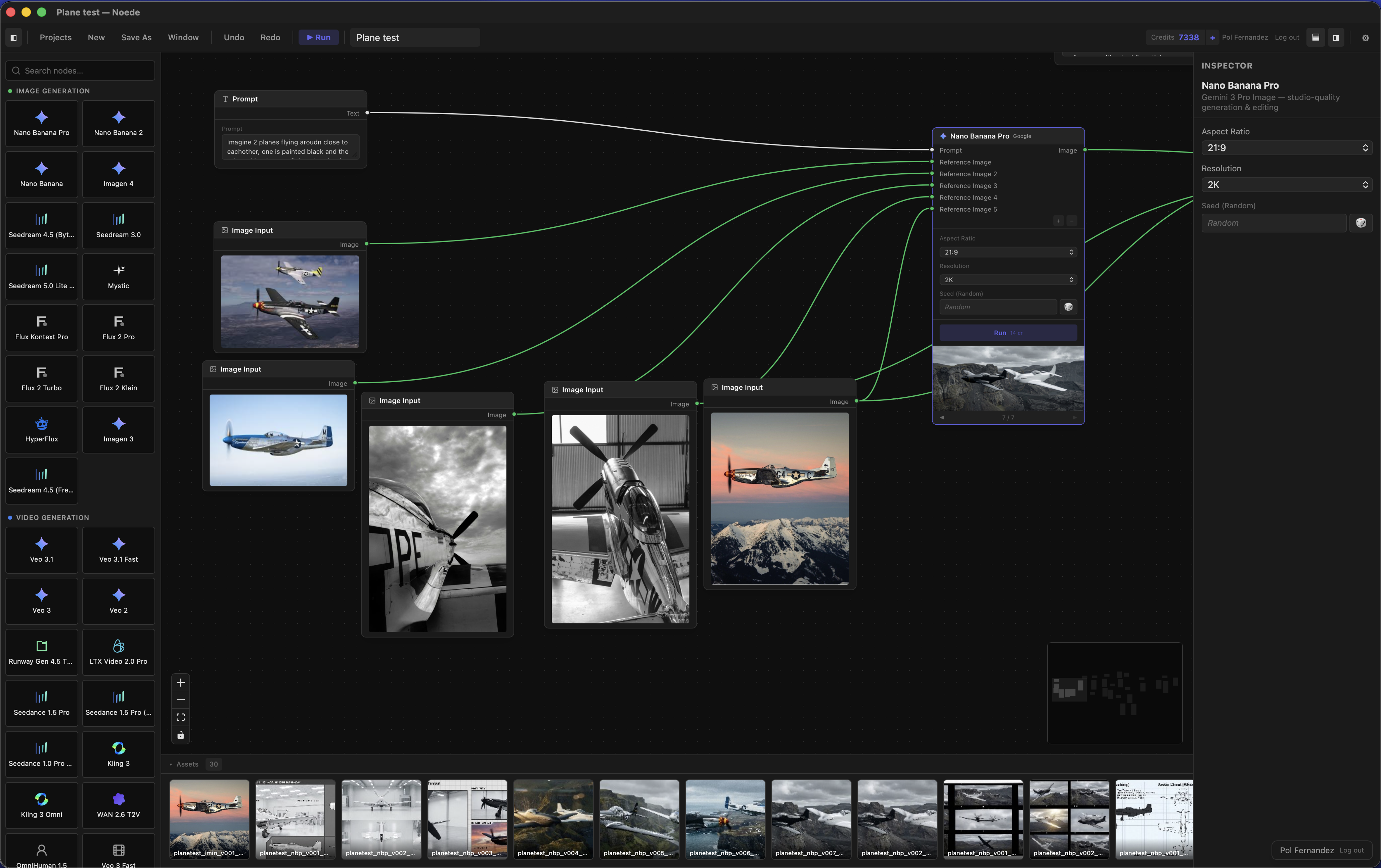 Noede pipeline with sidebar and reference images